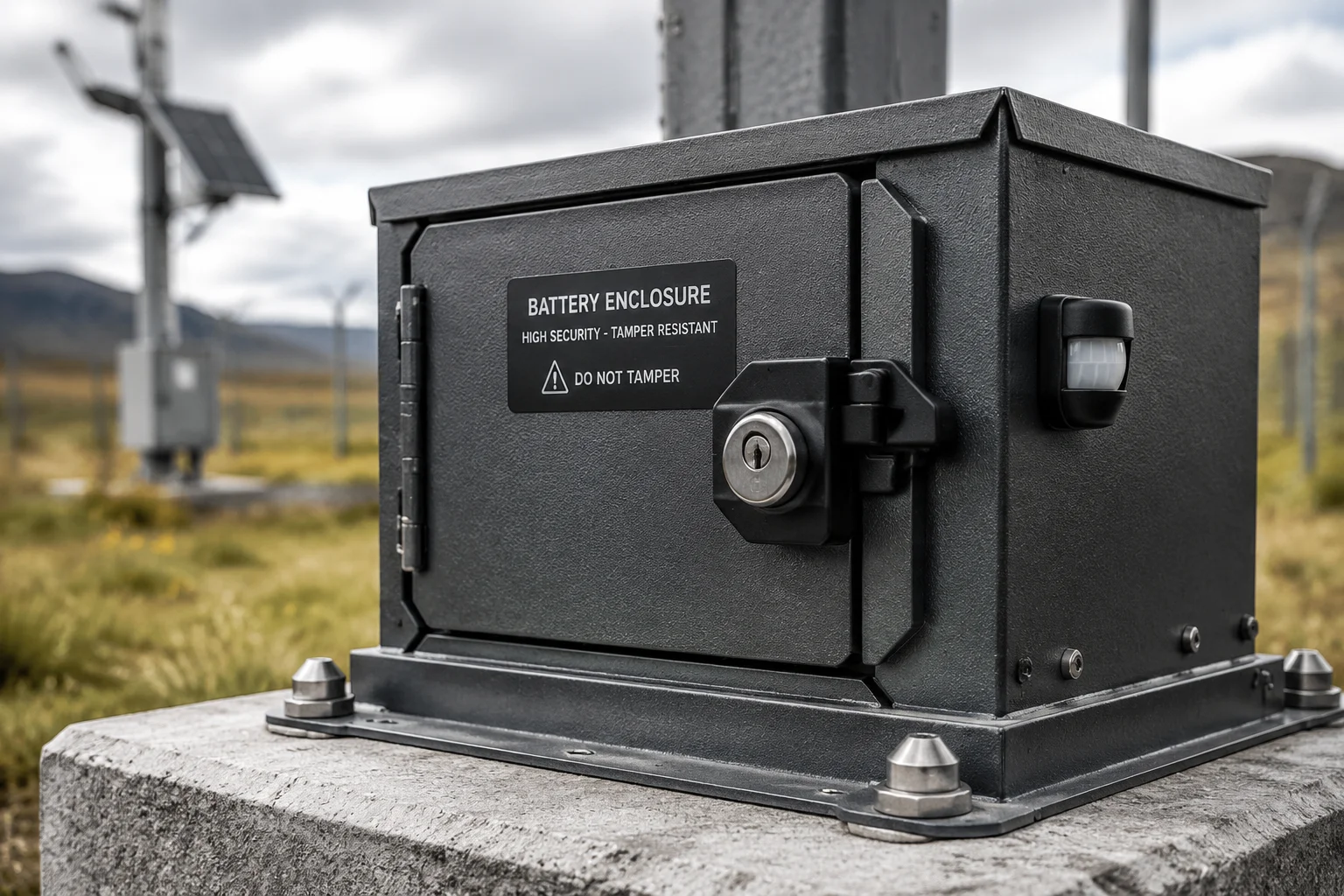 Diebstahlsichere Solar-Kamera-Akku-Box für ländliche Standorte