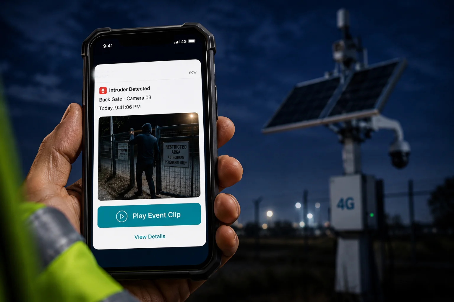 App-Push-Benachrichtigung mit Schnappschuss und Link zum Ereignisclip