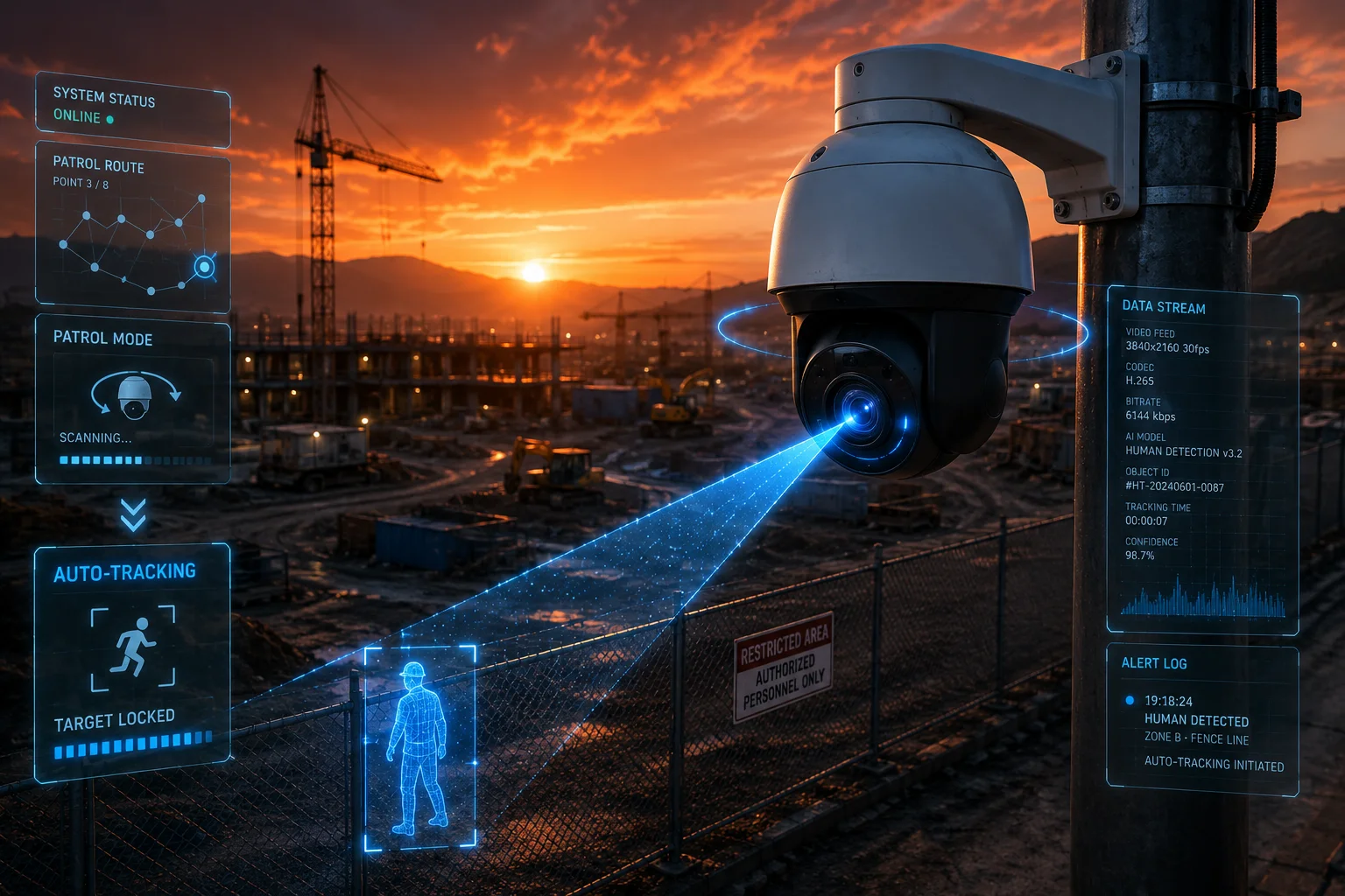 Tracciamento automatico crociera pattuglia PTZ