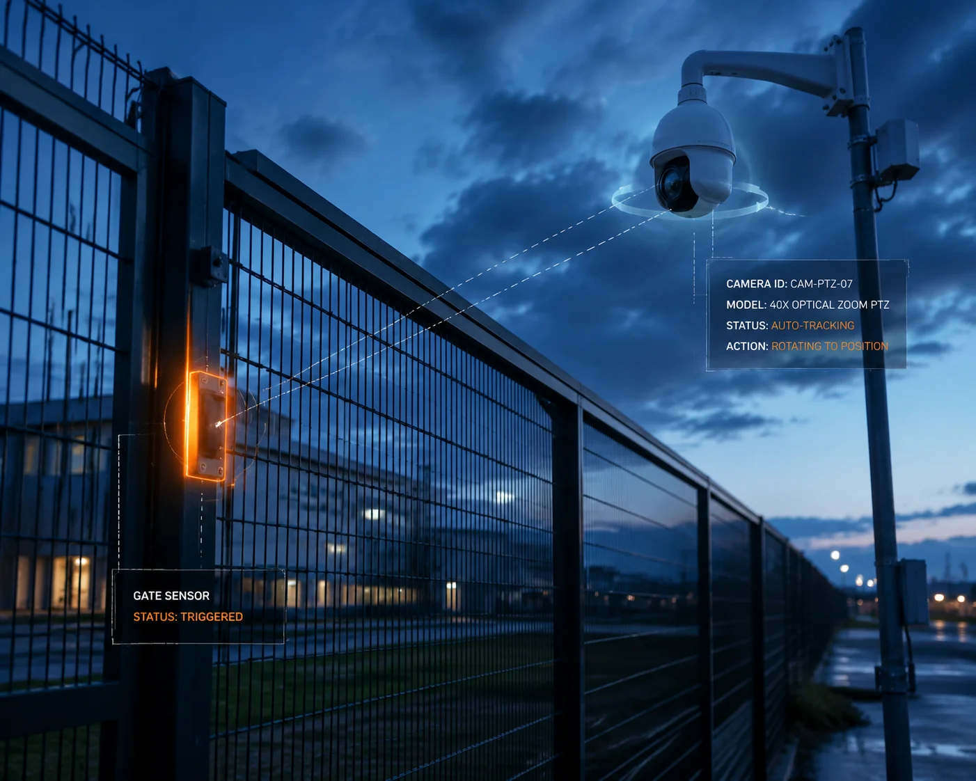 PTZ camera reacting to gate sensor via MQTT broker