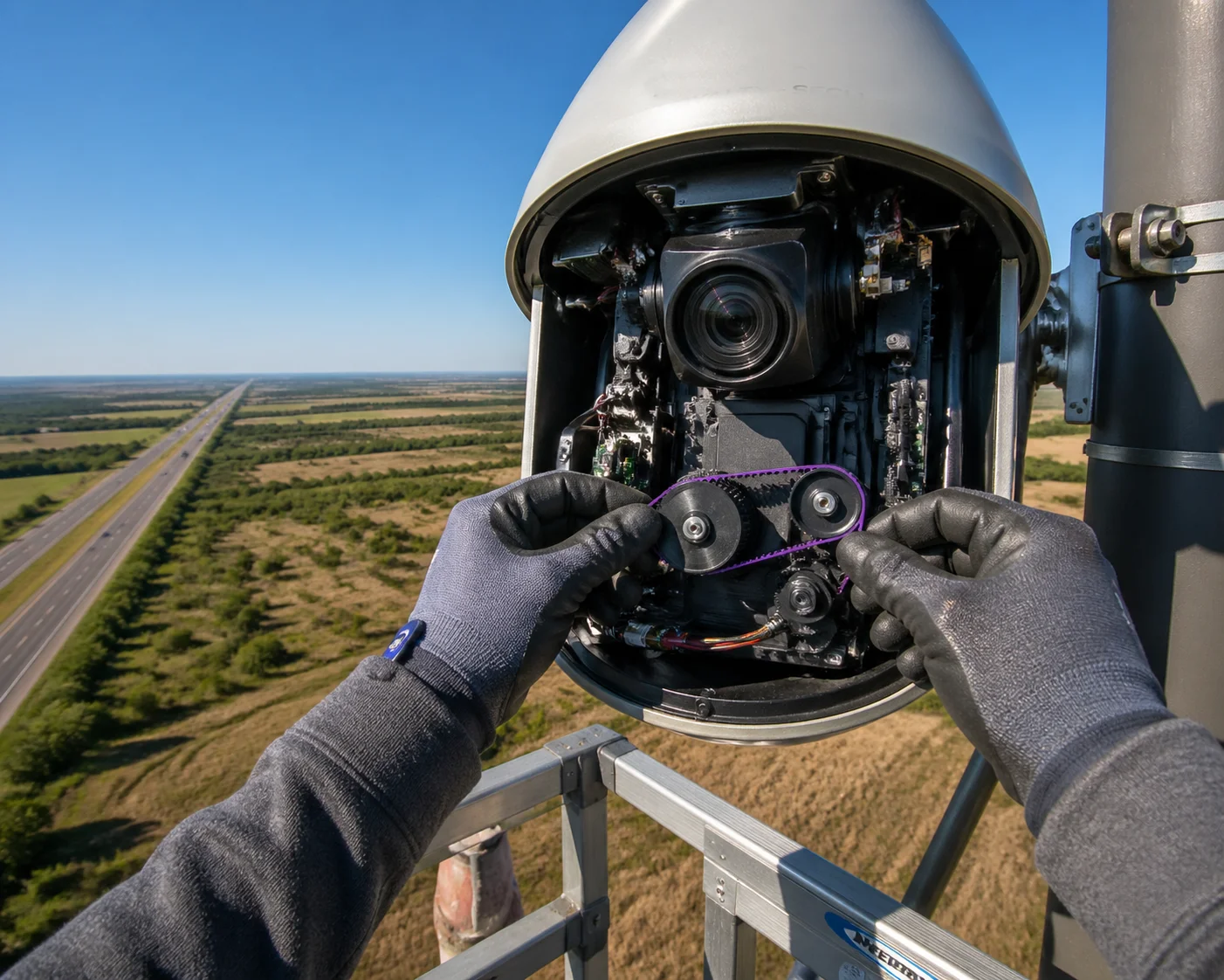 field replacement of PTZ camera belt