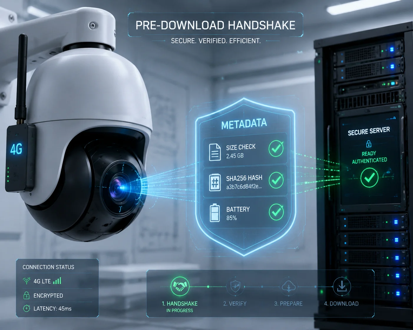 Verificação pré-download para firmware OTA de câmera 4G