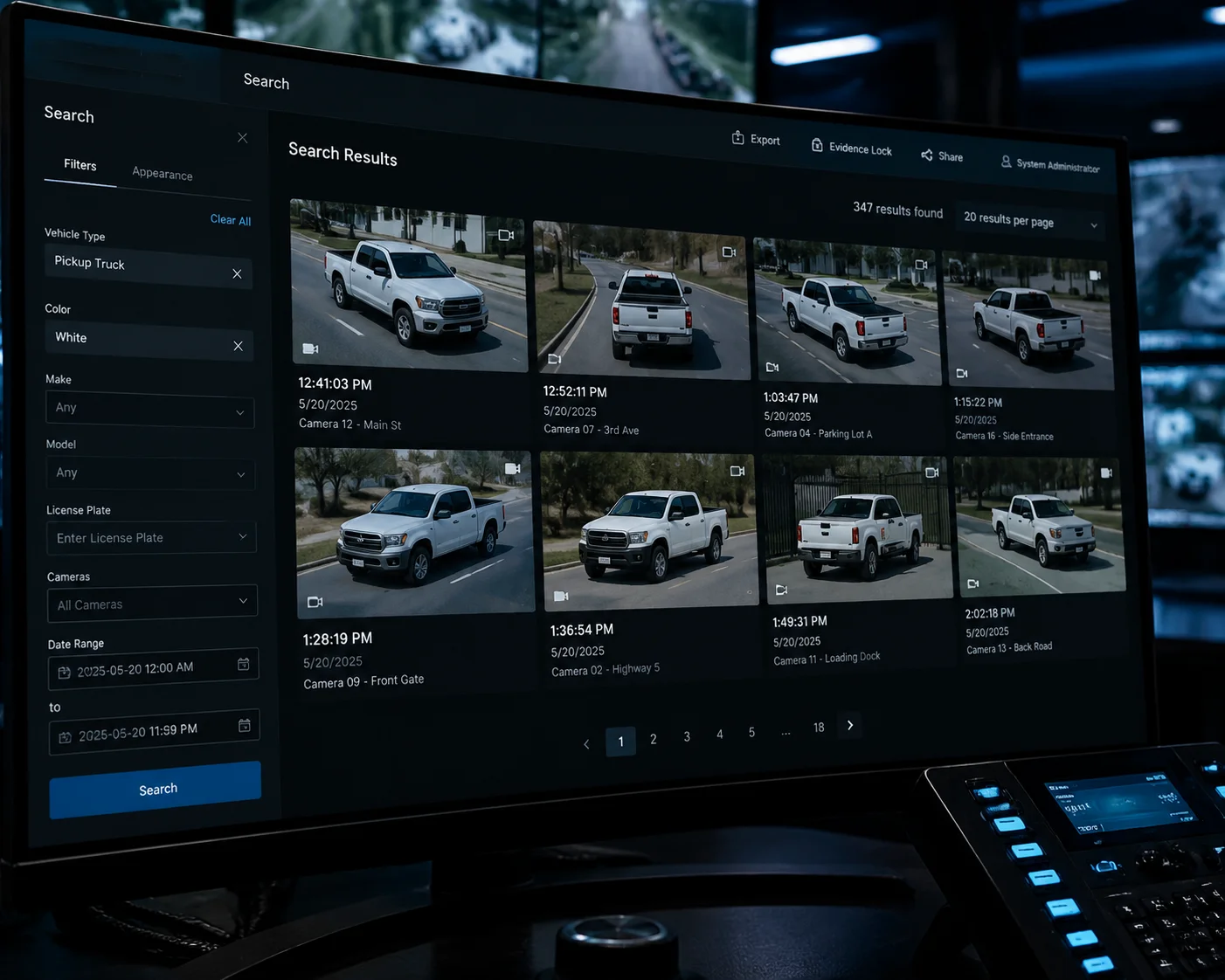 Ricerca VMS con metadati filtrata per tipo di veicolo o umano