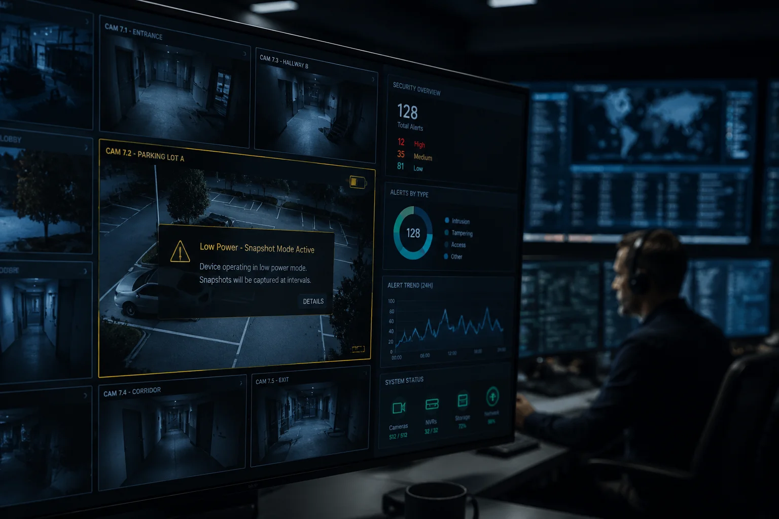 Gerenciamento de energia do firmware de notificação do CMS sistema de alerta