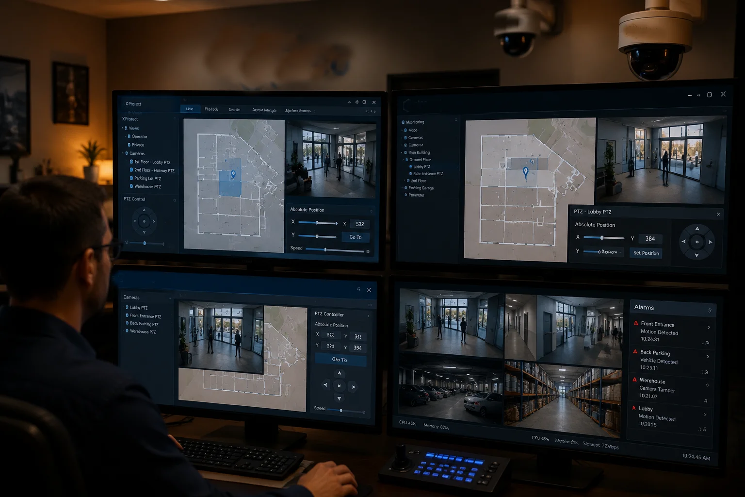 Compatibilidade VMS posicionamento absoluto Genetec Exacq Milestone