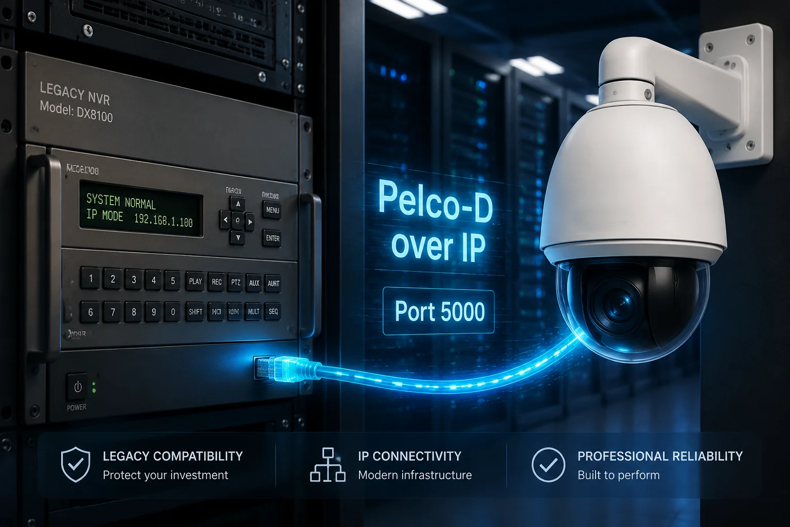 Protocollo di fallback Pelco-D su IP per il controllo PTZ di NVR legacy