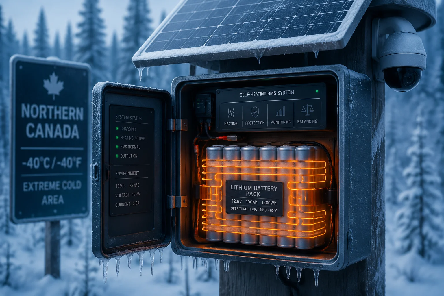 NCM vs LiFePO4 cold weather discharge performance for Canadian surveillance