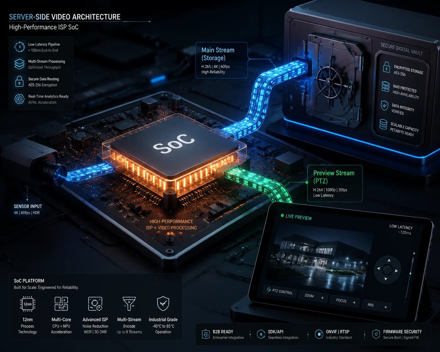 Configurazione GOP dual stream: stream principale vs stream di anteprima