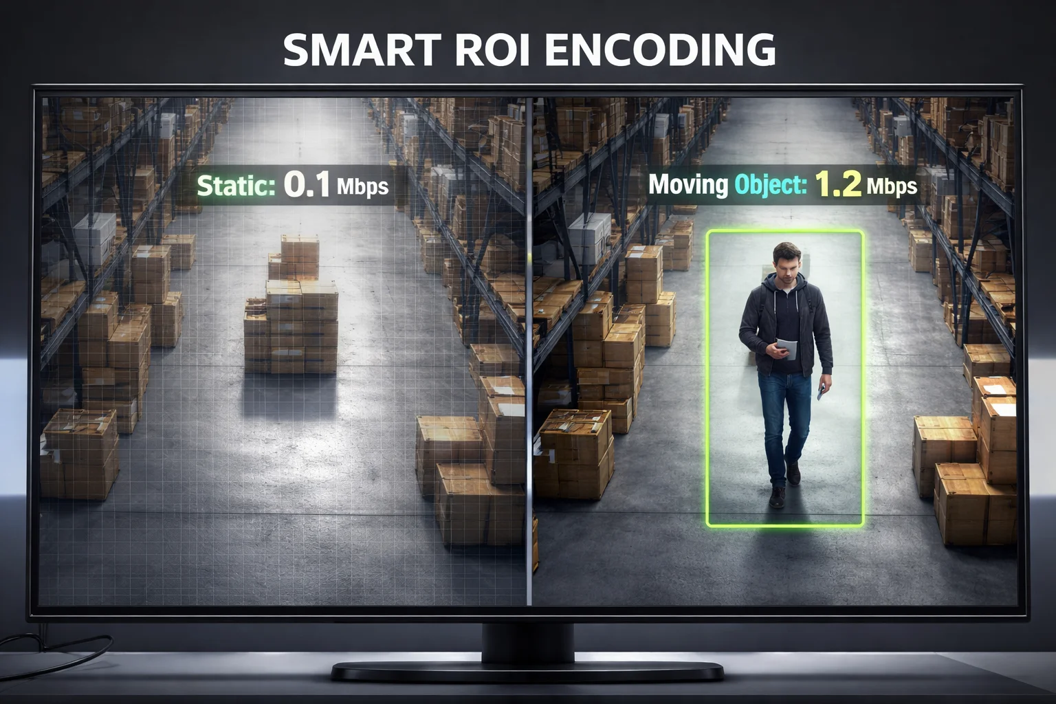 H.265+ manteniendo la claridad 4K con objetos en movimiento en escenas estáticas
