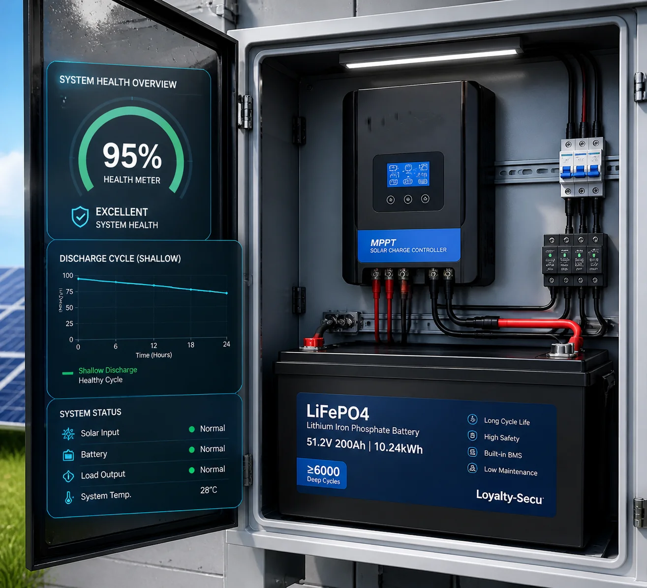 Controlador MPPT prolongando a vida útil da bateria de lítio em sistema solar off-grid