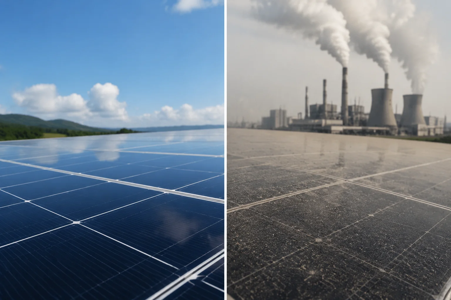 solar panel efficiency degradation industrial smog environment