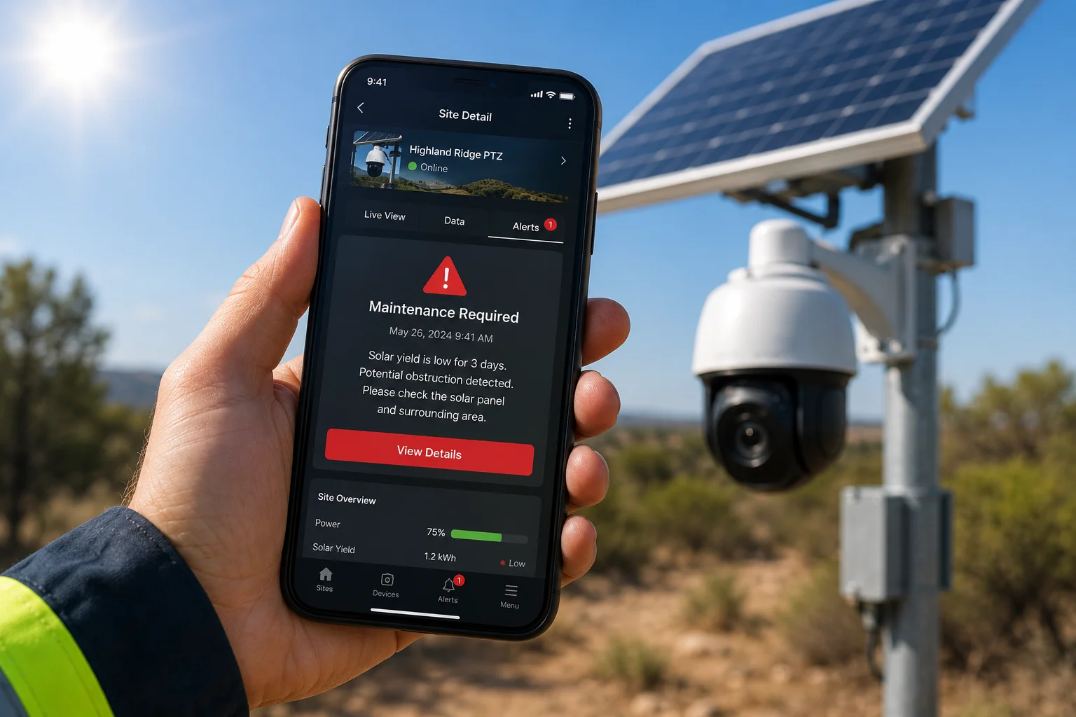 maintenance required solar alert