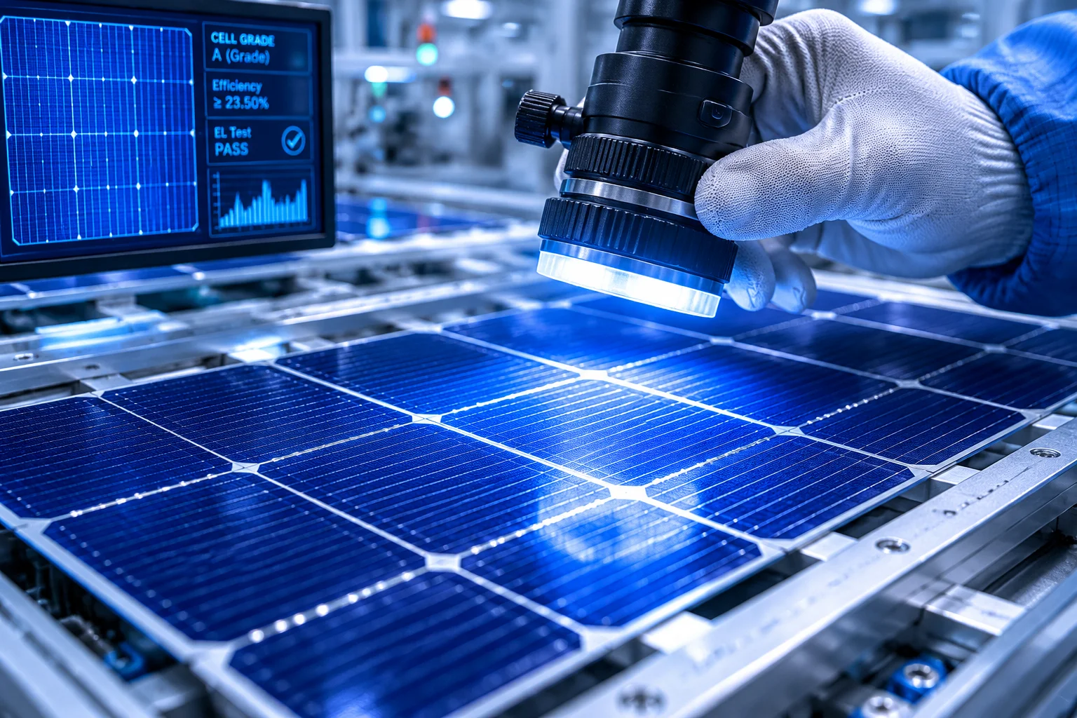 A-grade solar cells Tier-1 manufacturer quality inspection