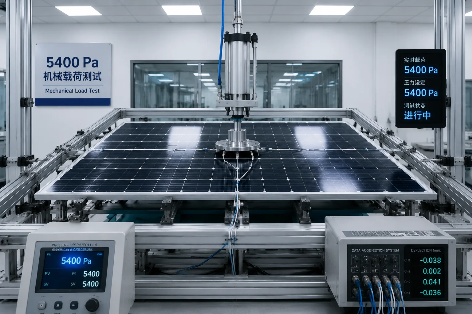 Mechanical load testing equipment with pressure sensors
