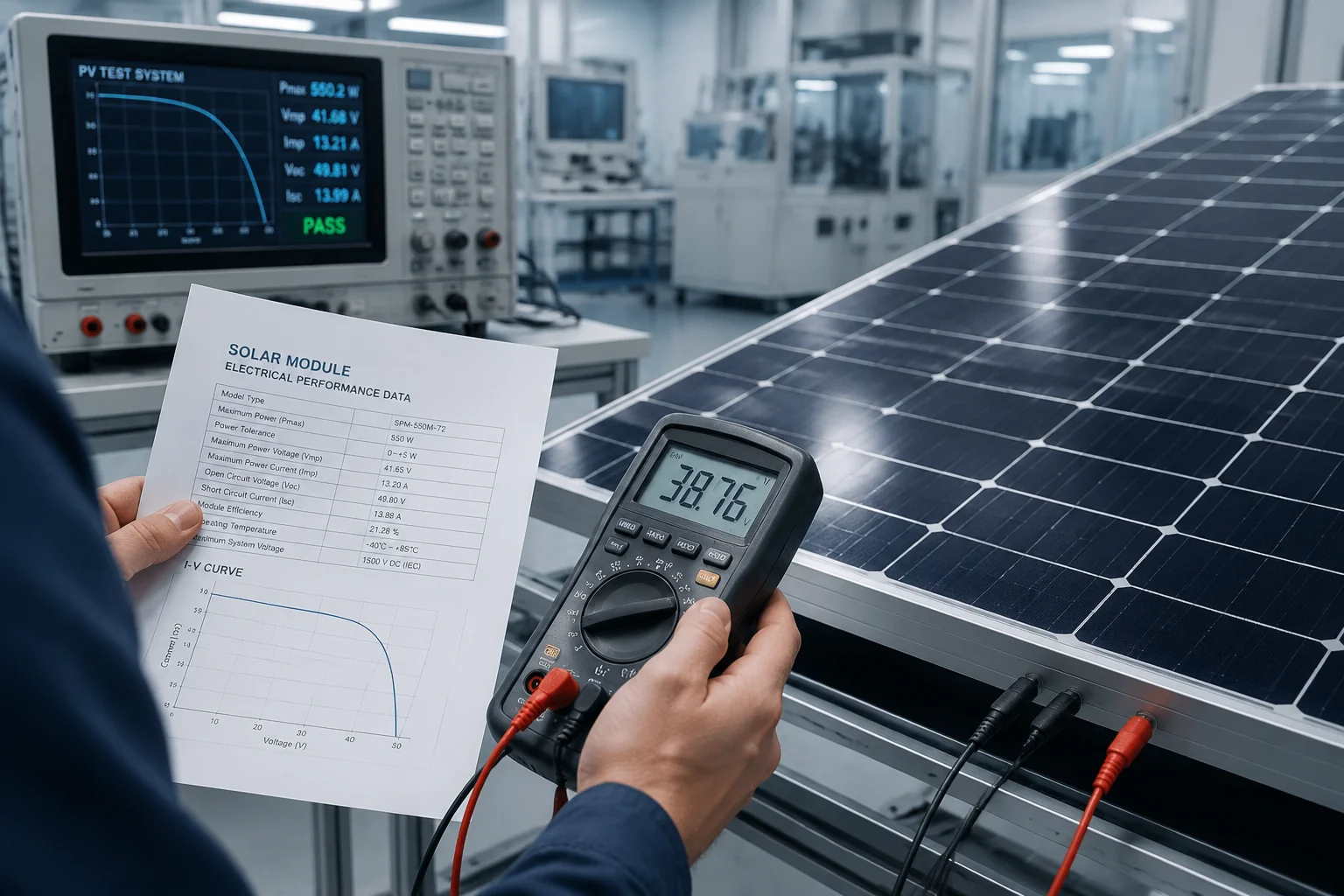 solar panel efficiency verification test