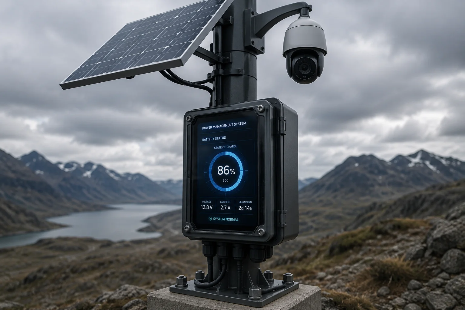 solar camera controller SOC power management