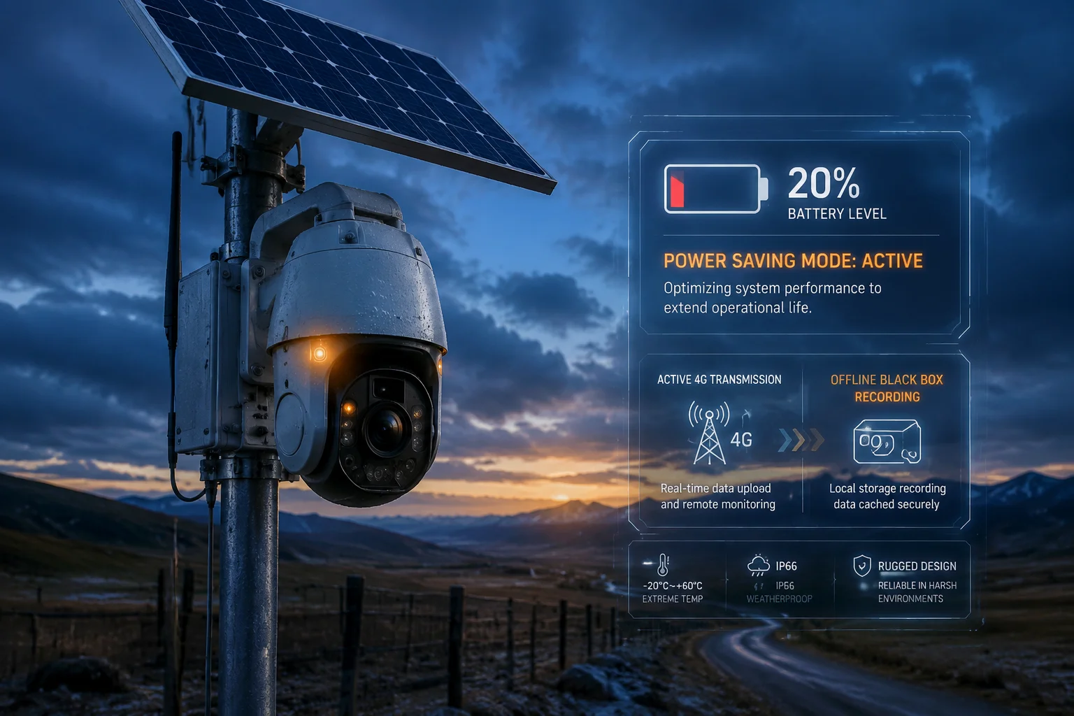 Energiesparmodus für Solar-Kamera-Akku
