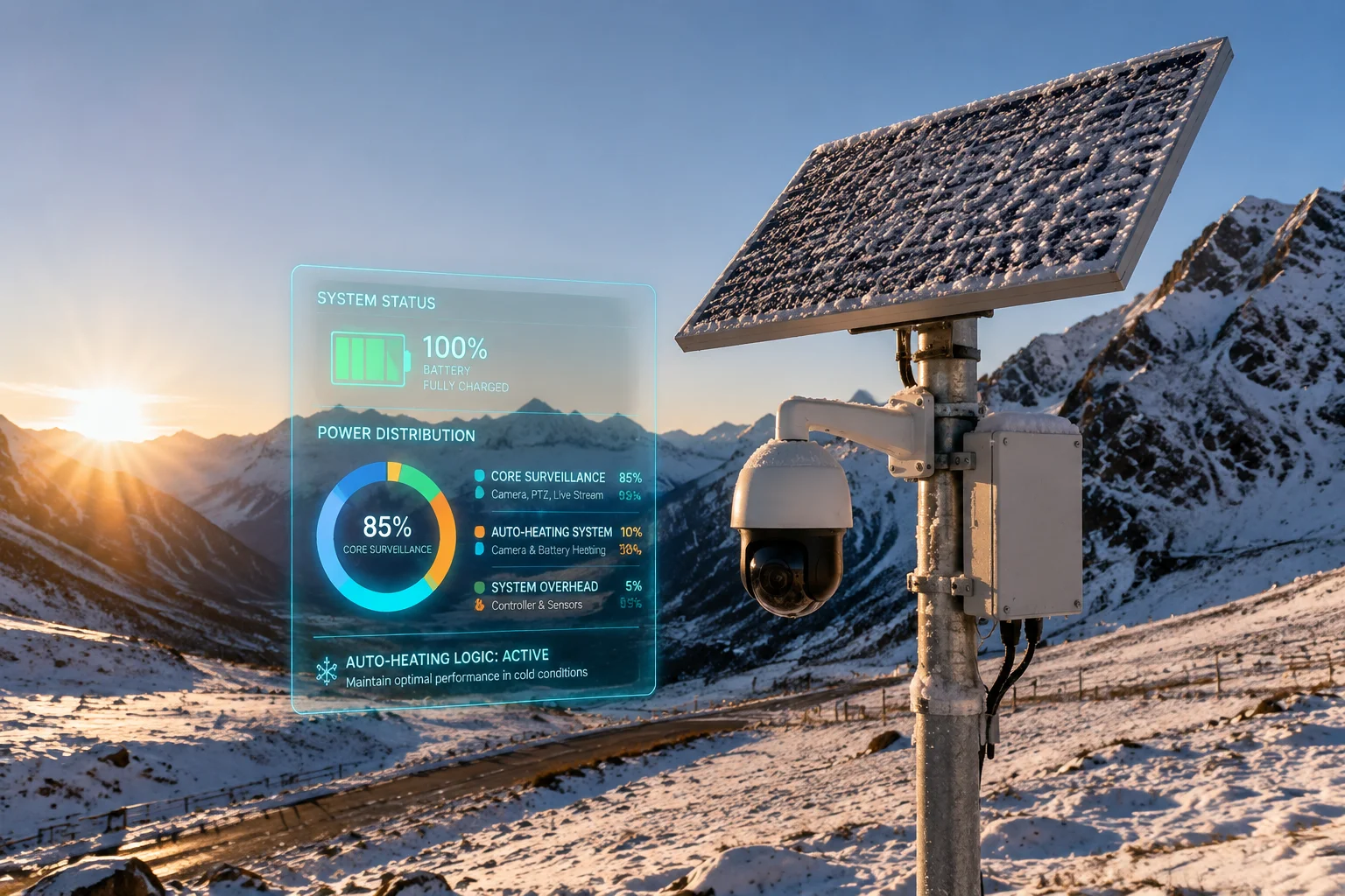 consumo de calefacción automática alimentada por energía solar