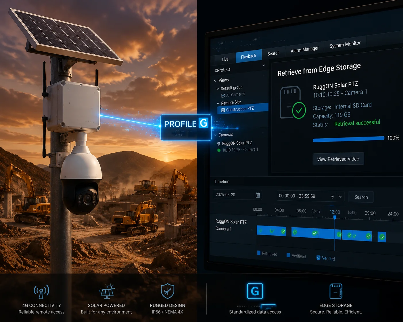 ONVIF Profile G edge storage retrieval Milestone NVR