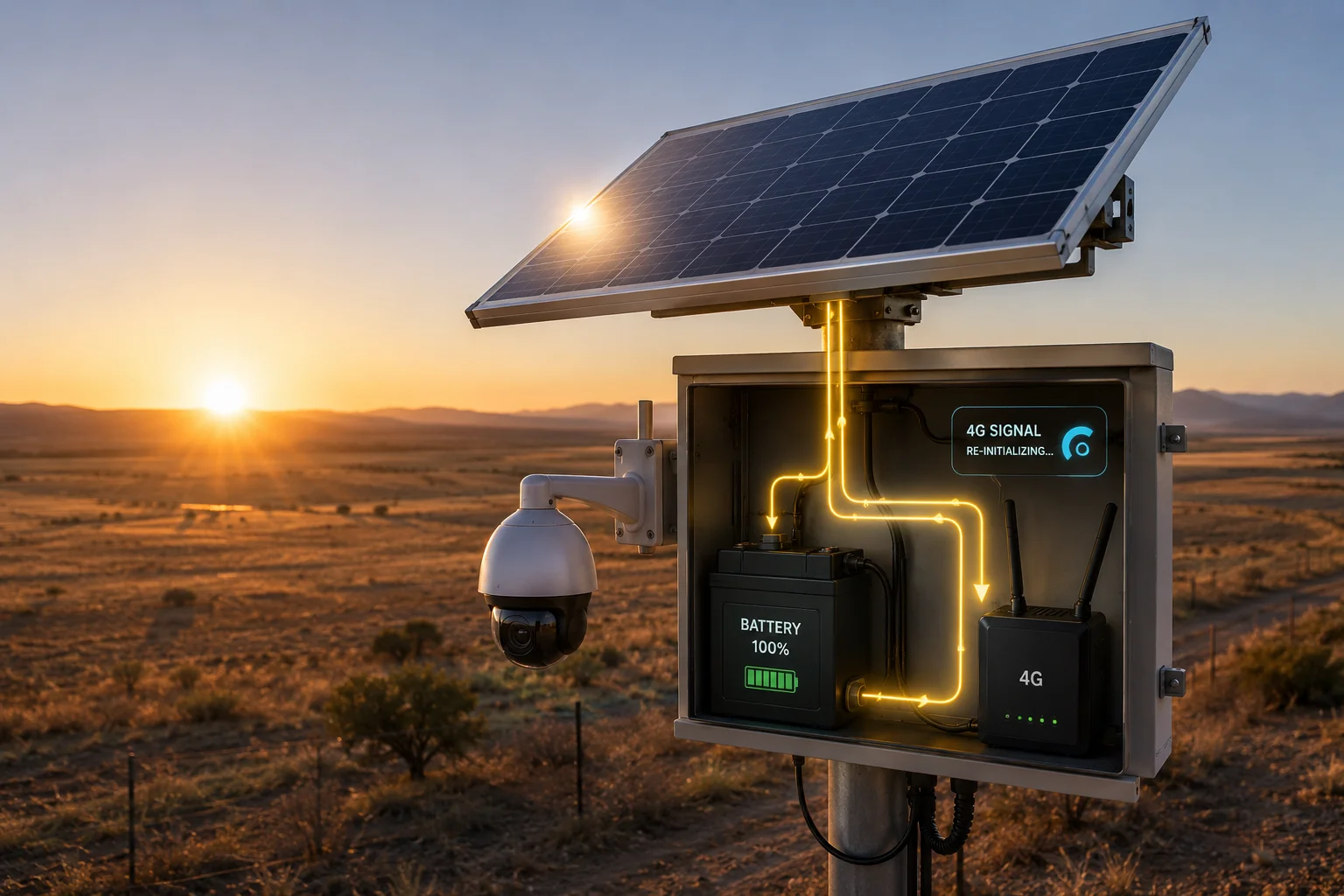 4G-Modem automatische Wiederverbindung Solaraufladung Wiederherstellung