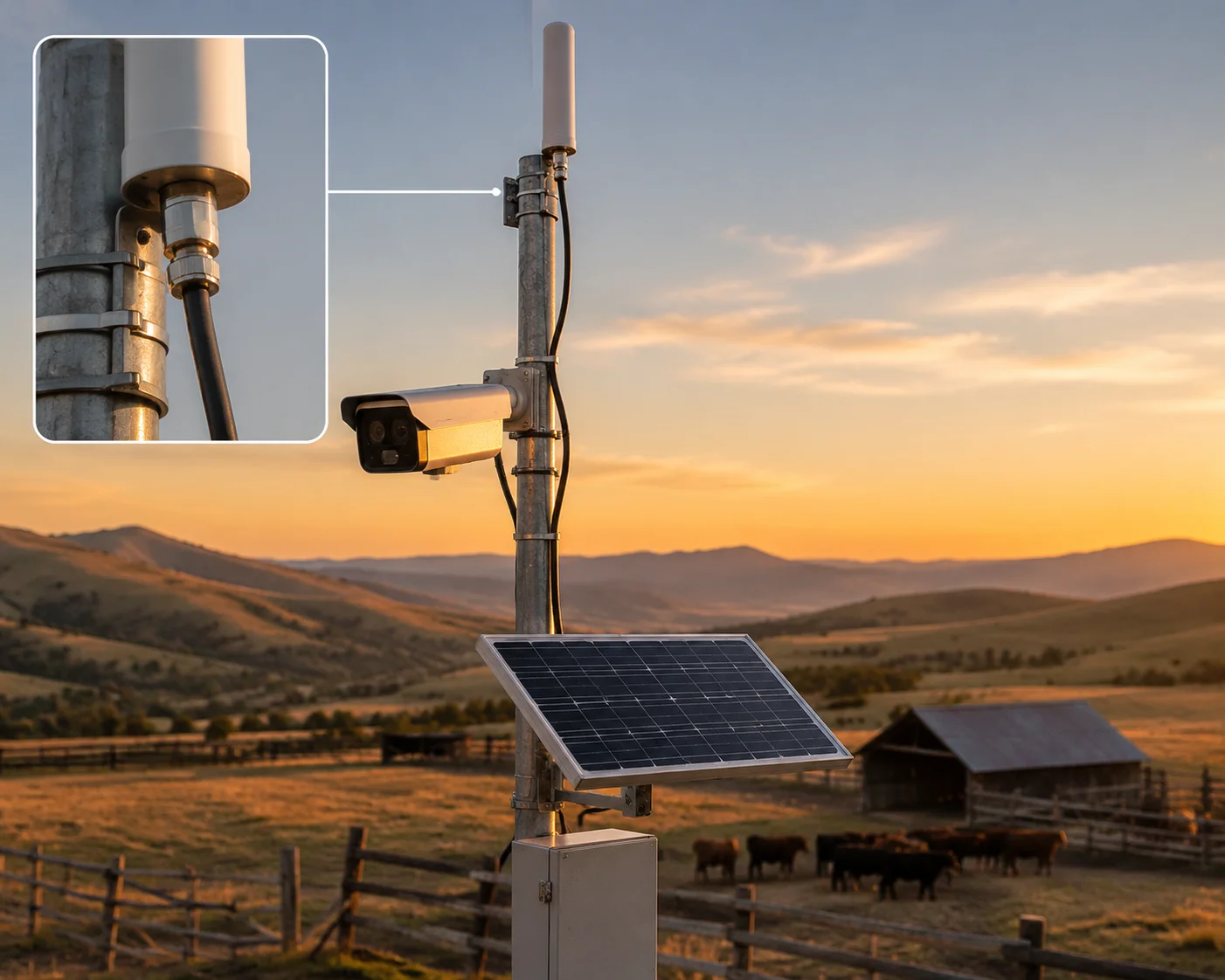 external SMA antenna PTZ camera 4G solar
