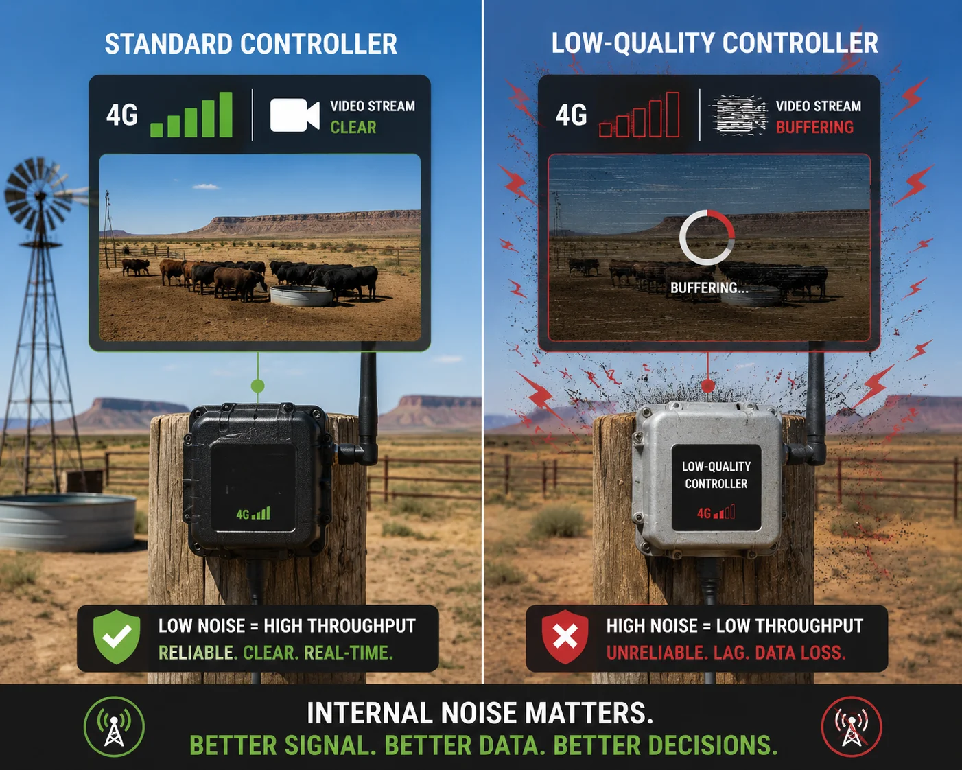 Low-quality solar controller reducing 4G upload speed