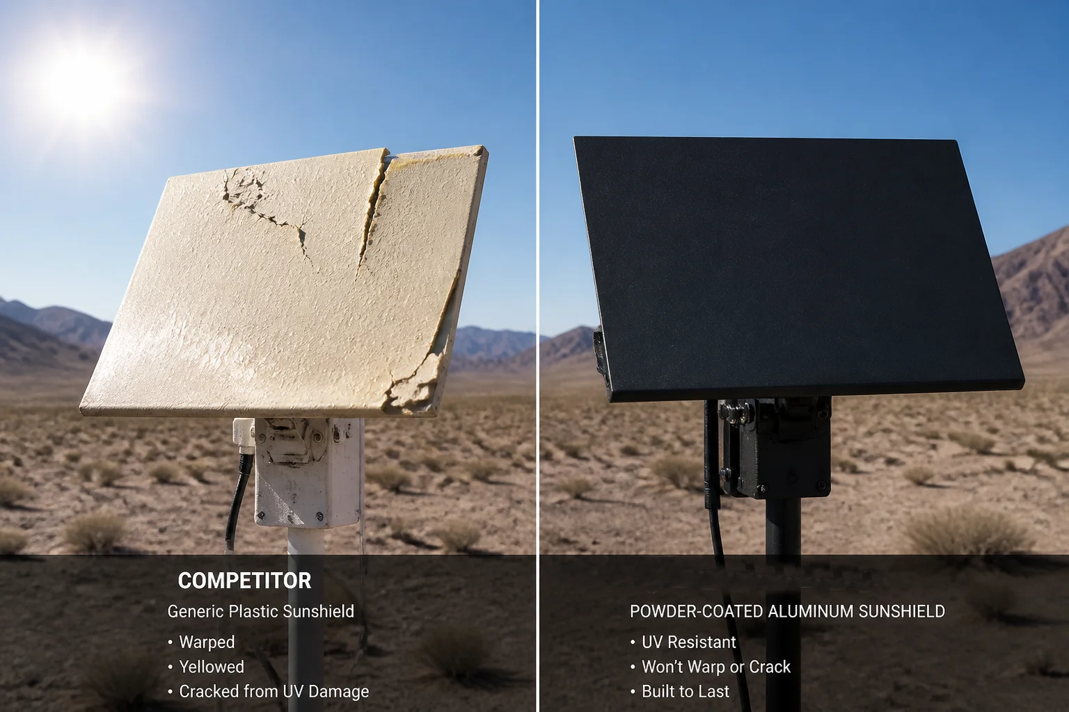 Material de parasol estabilizado contra rayos UV para instalación de cámaras PTZ en el desierto