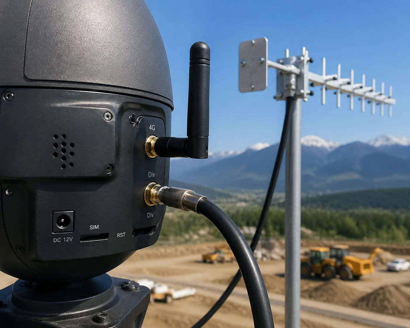 high gain Yagi antenna secondary port 4G PTZ camera