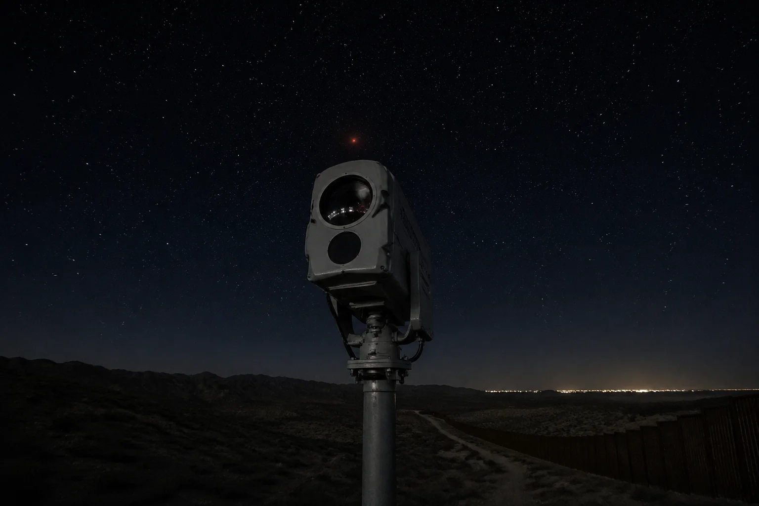 Visibilité de la lueur rouge du laser 808nm sur un site frontalier à longue portée