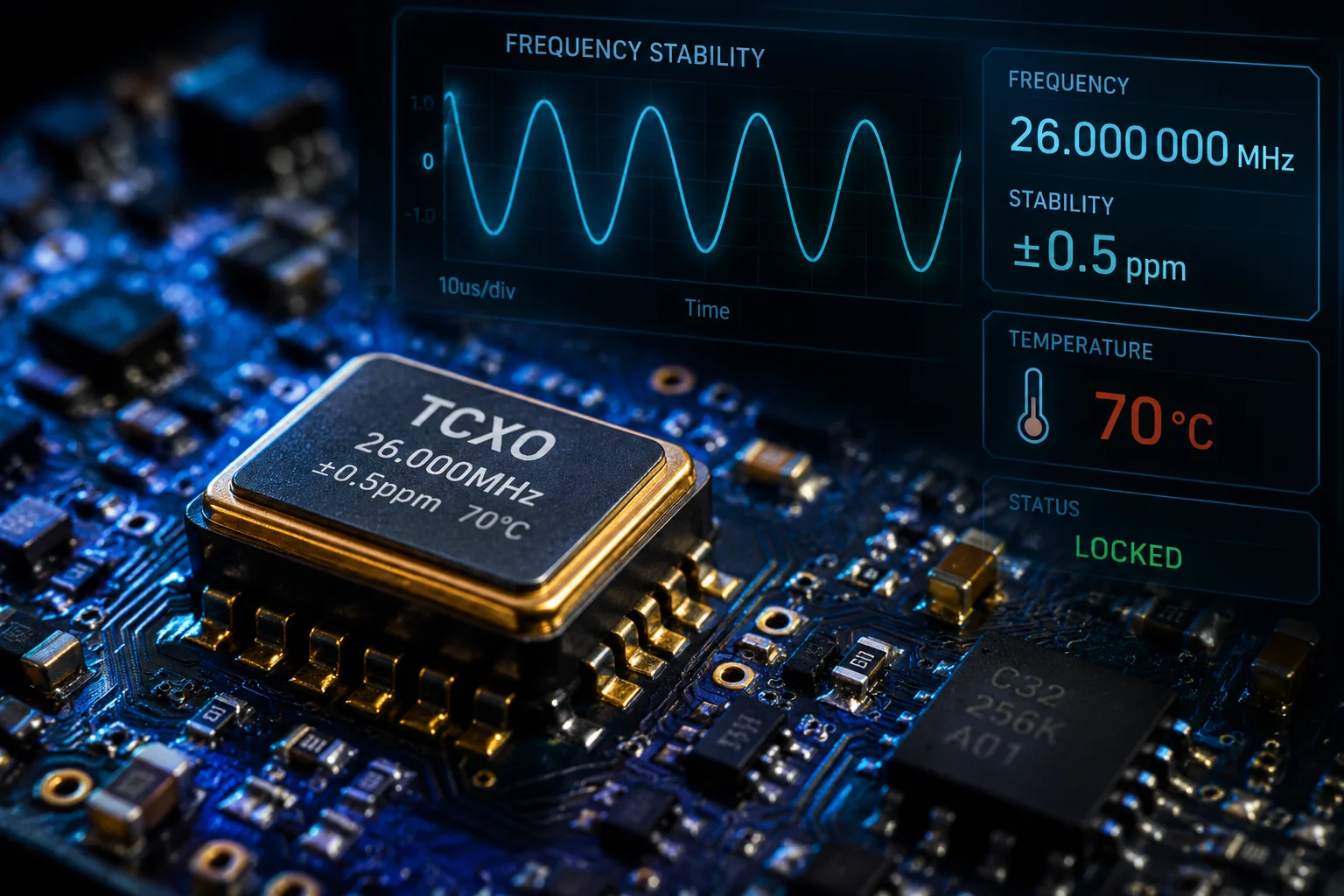 4G modem TCXO crystal oscillator thermal stability