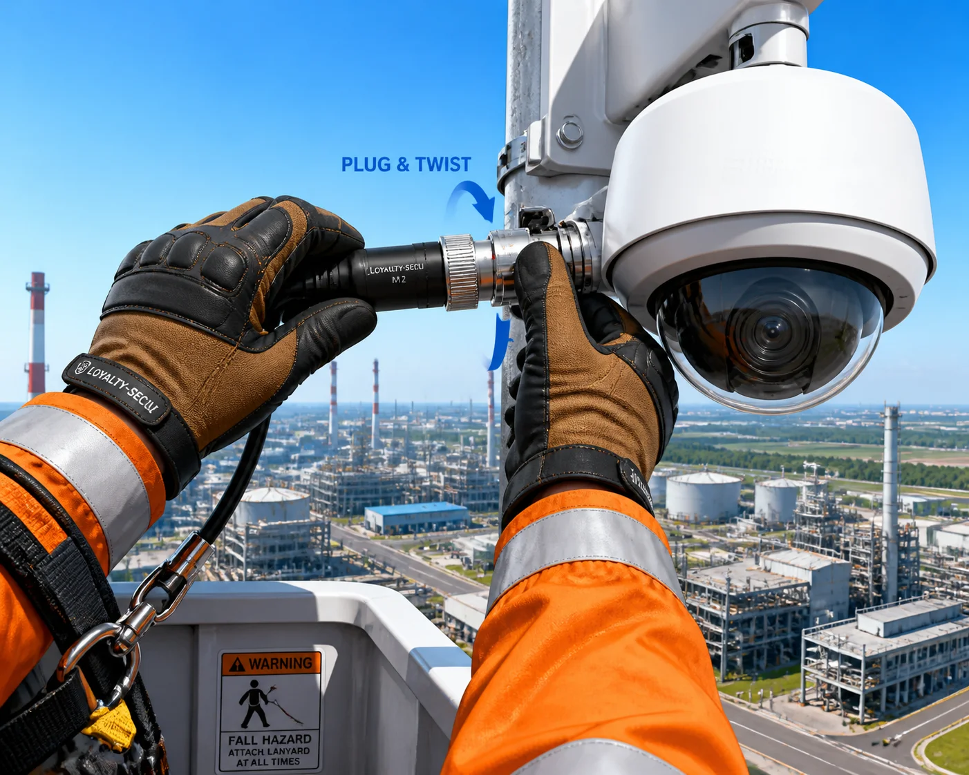 Aviation-Stecker Installation Strommast PTZ-Kamera