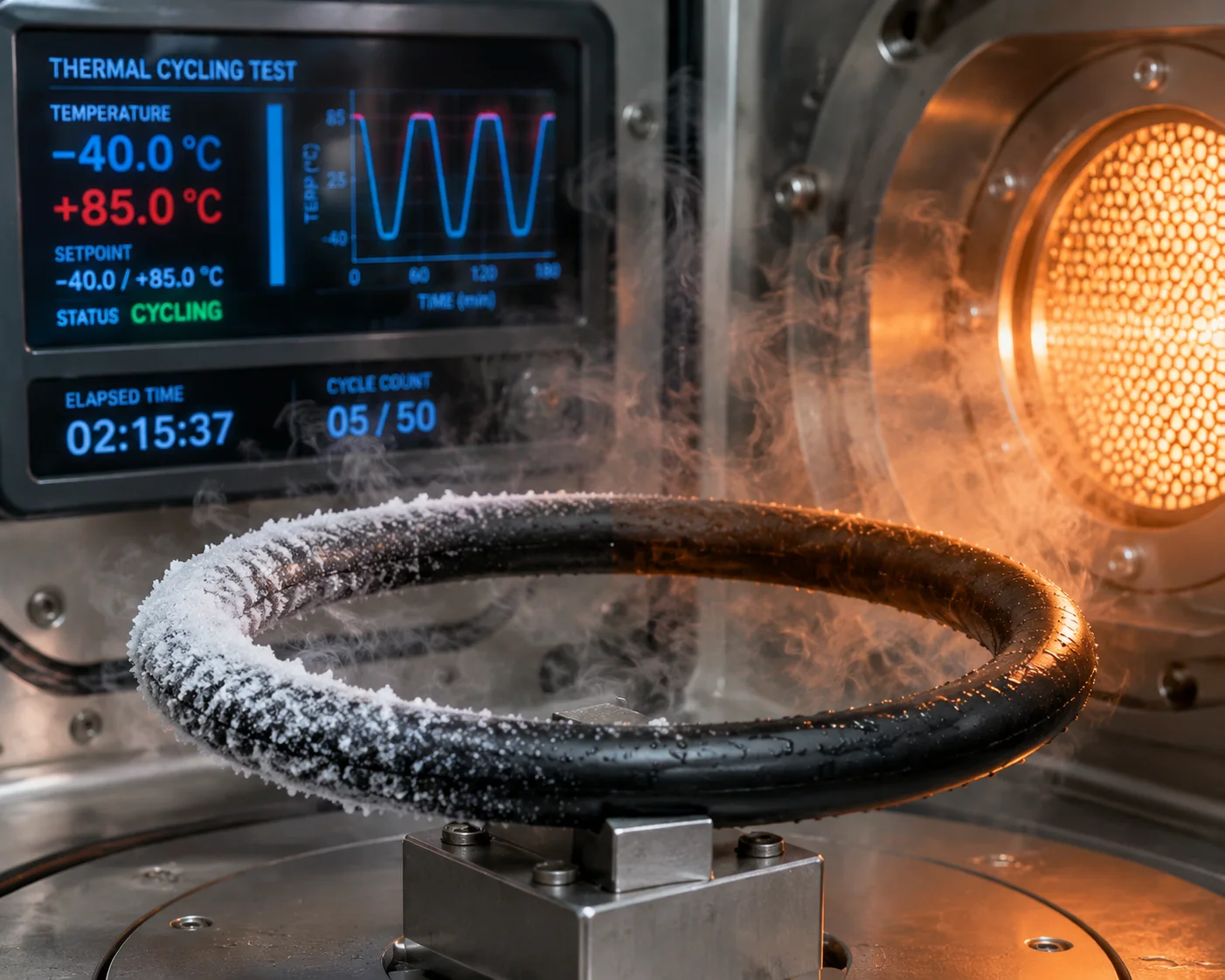 Thermal cycling test on antenna O-ring