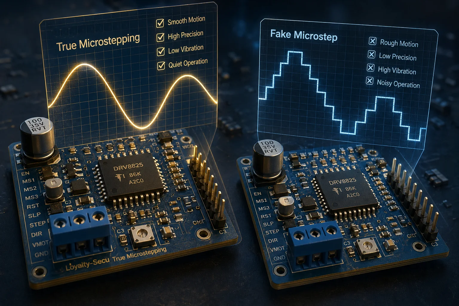 PTZ microstepping motor driver sine wave current control