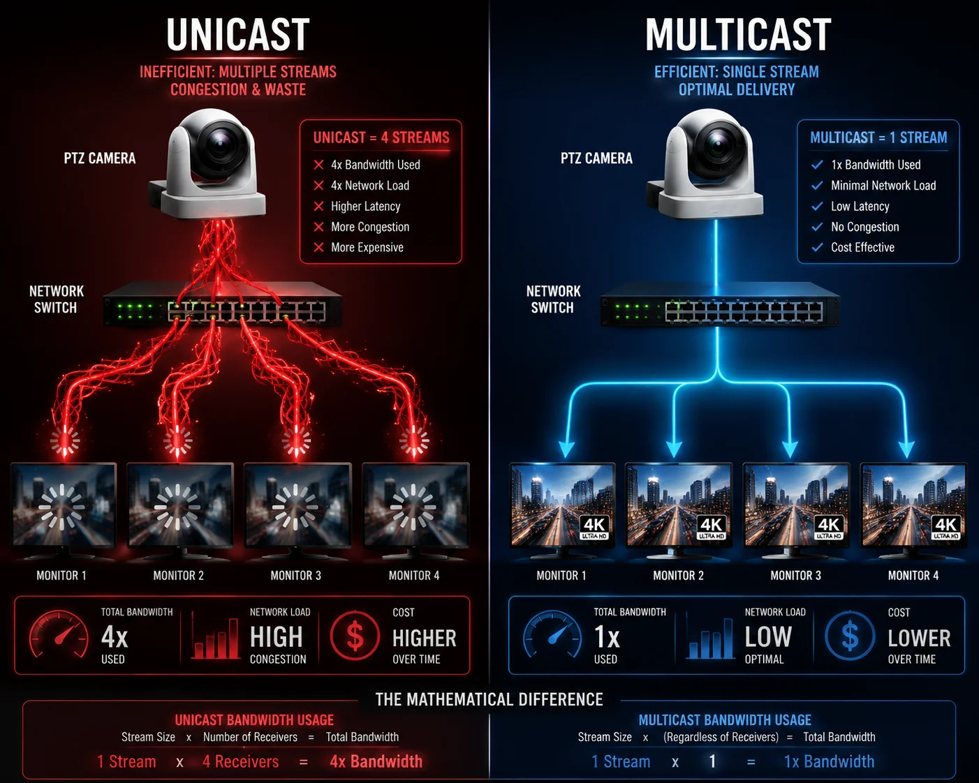 Il multicast previene la congestione della rete delle stazioni di sicurezza
