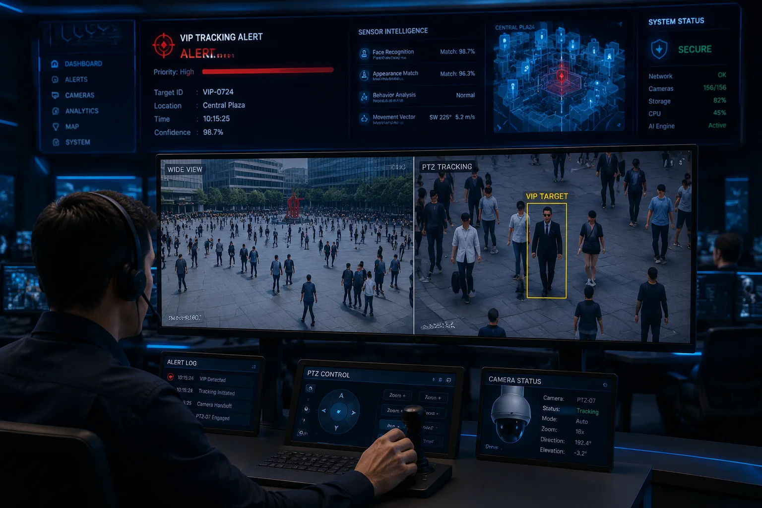 Custom software controlling AI tracking priority targets