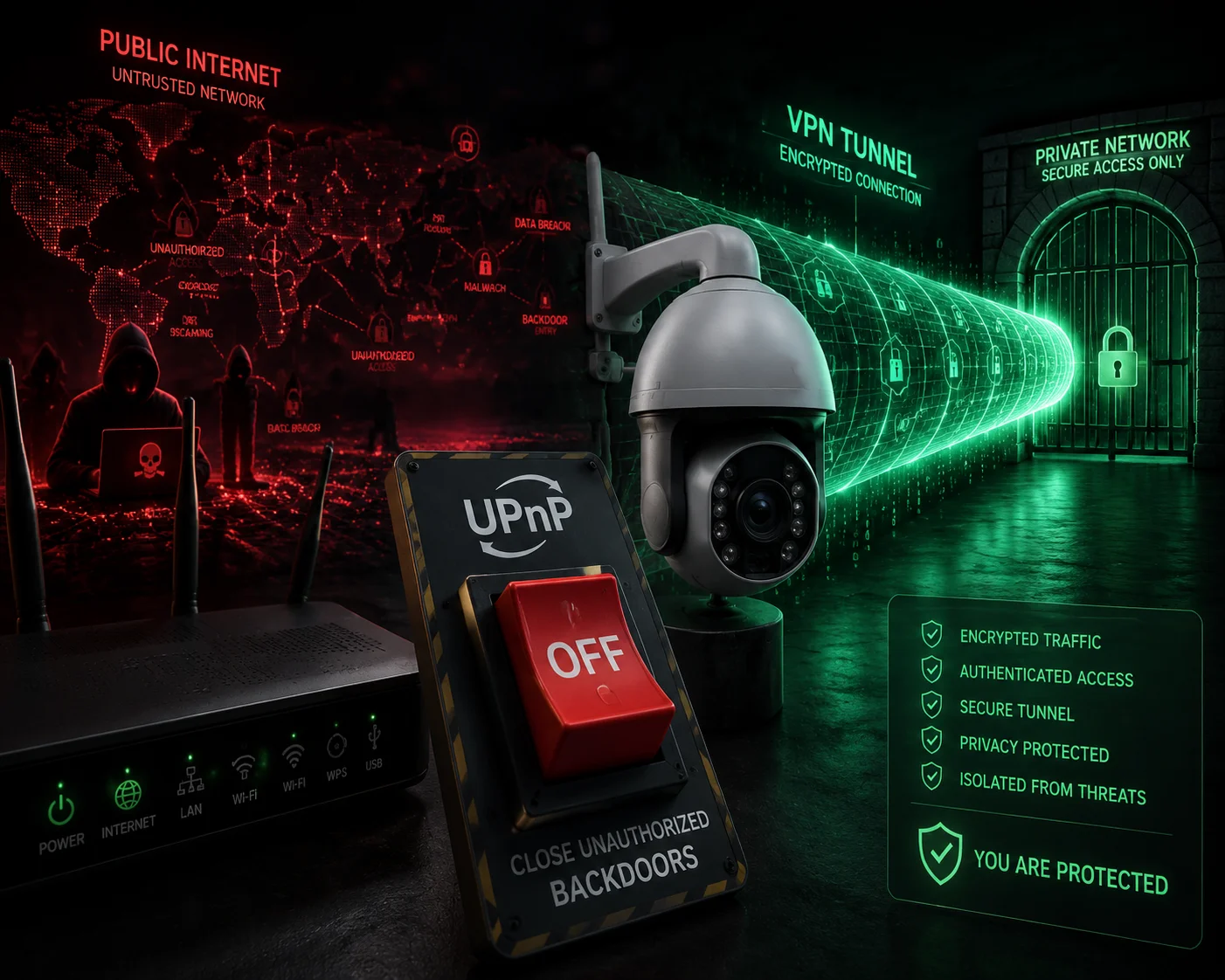UPnP disabled by default PTZ camera network security