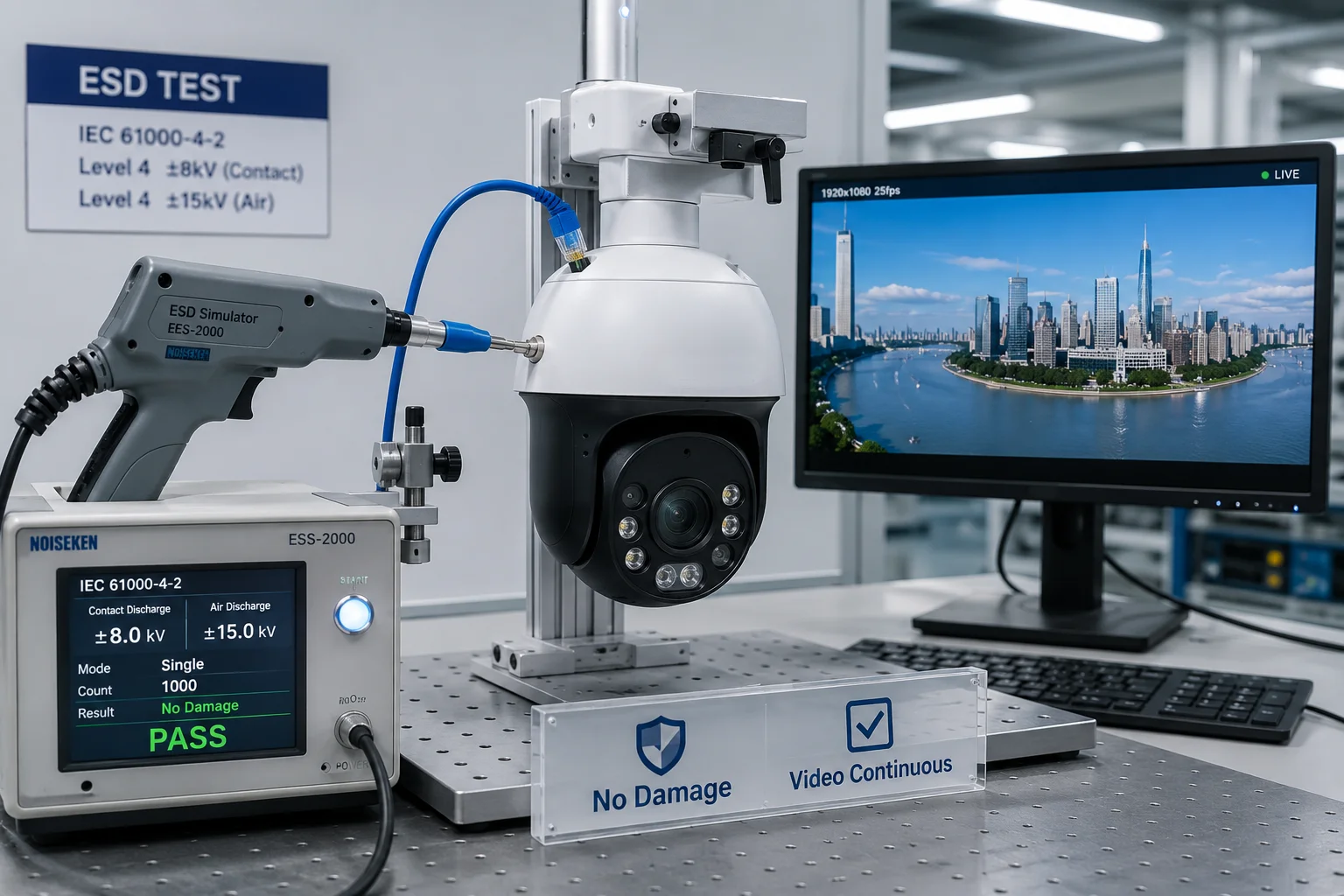 Informe de prueba ESD para PHY y transformador Ethernet