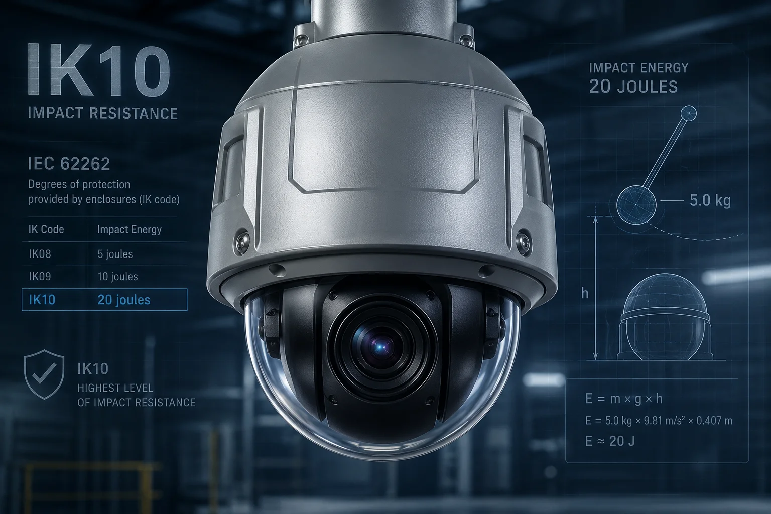 Telecamera PTZ con resistenza all'impatto IK10