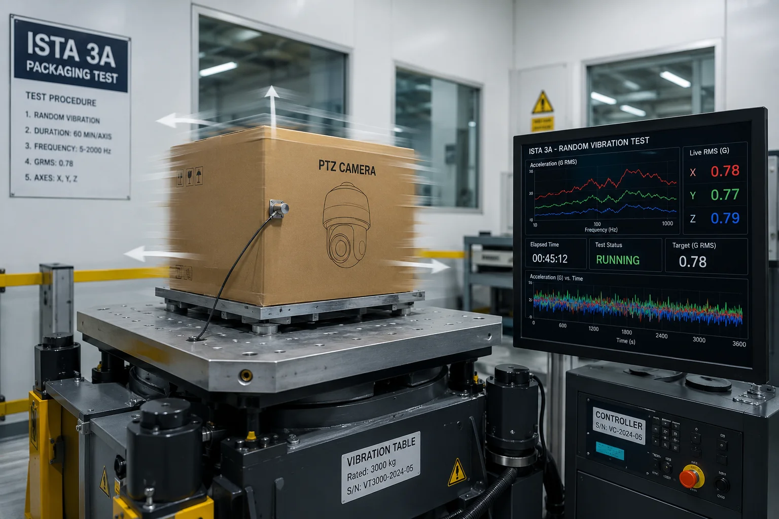 ISTA 3A packaging test standard for PTZ camera