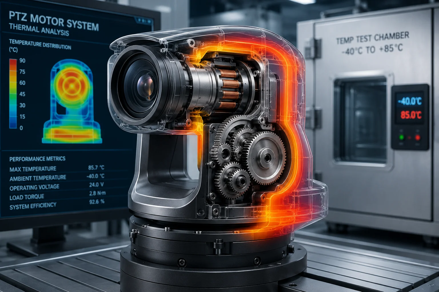 dissipation thermique moteur pas à pas contrôle courant logique 50 degrés